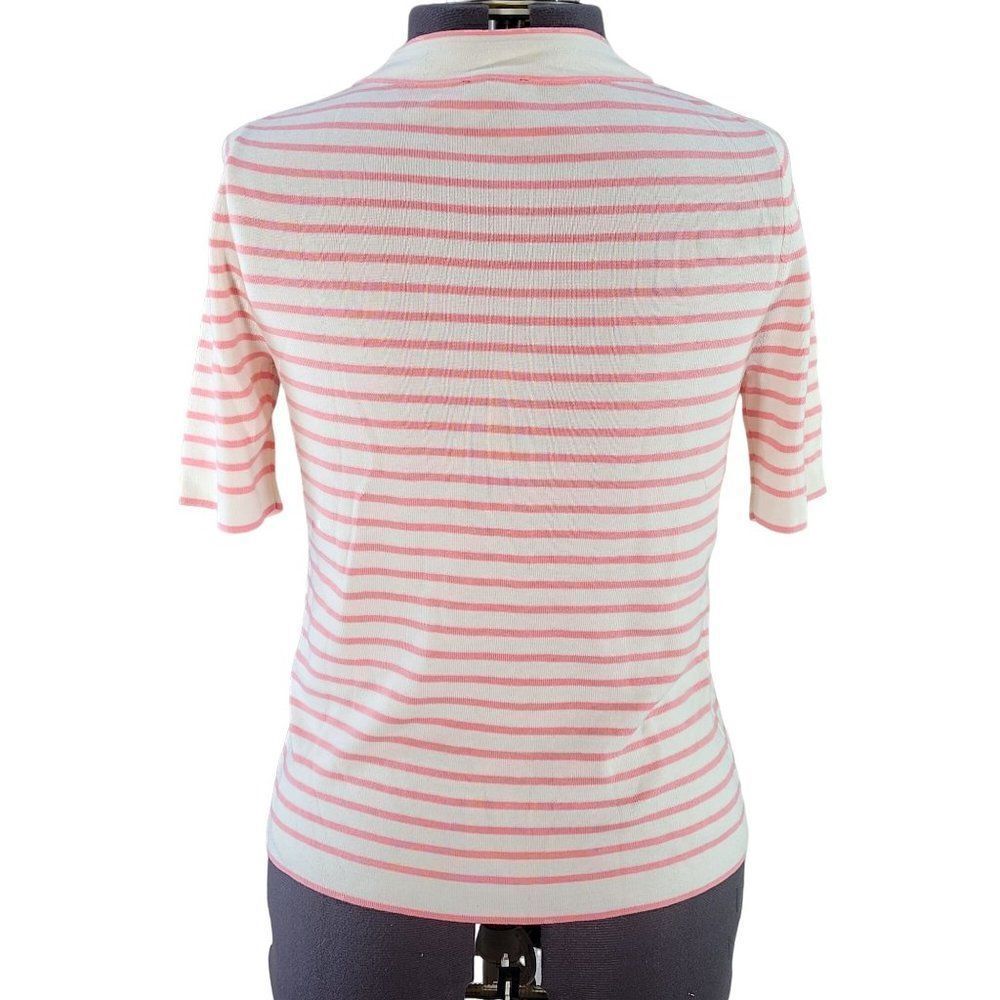 NWOT Talbots Stripe Short Sleeve Knit Top Sz LP - Picture 3 of 6